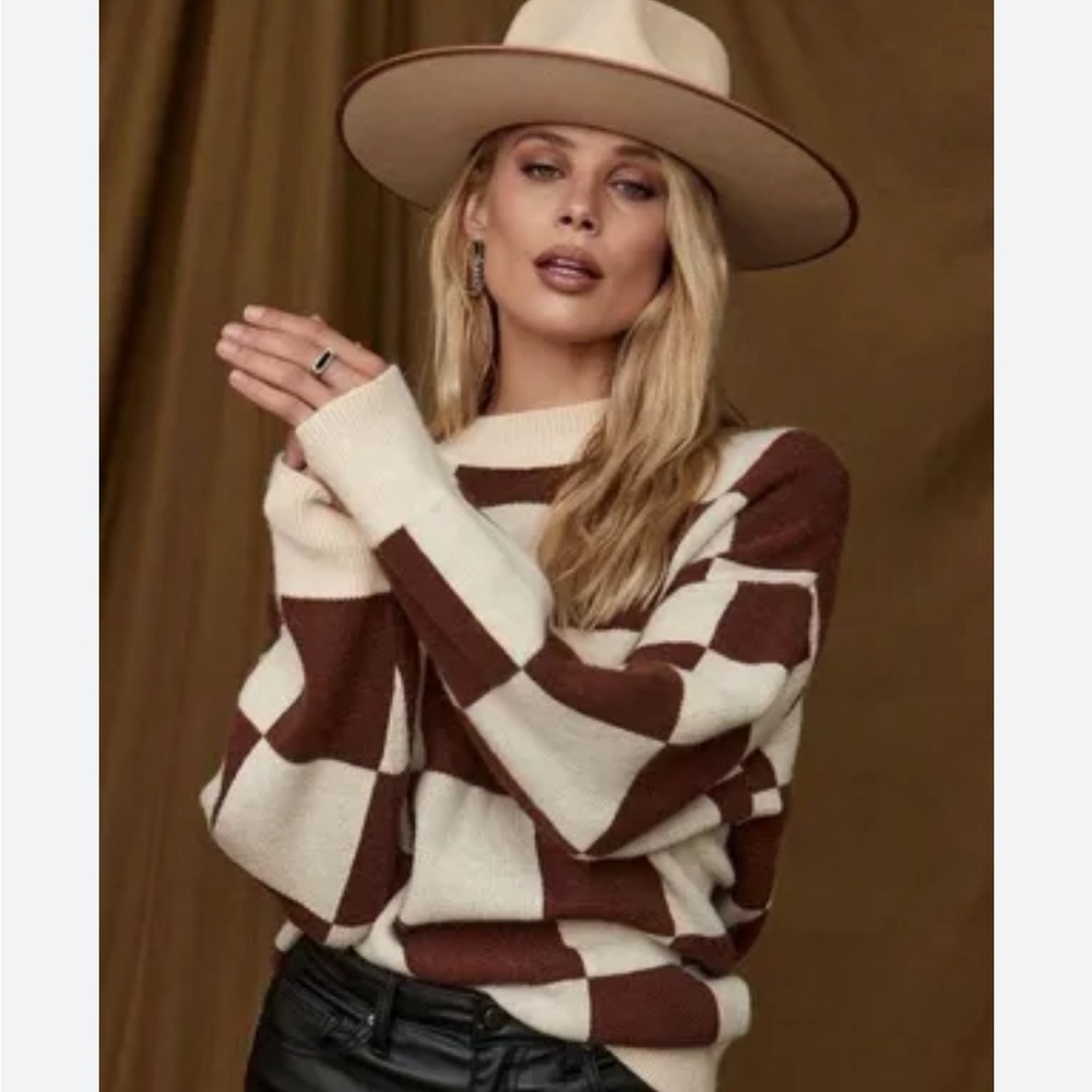 12th Tribe Checkered Sweater Dress NWT!